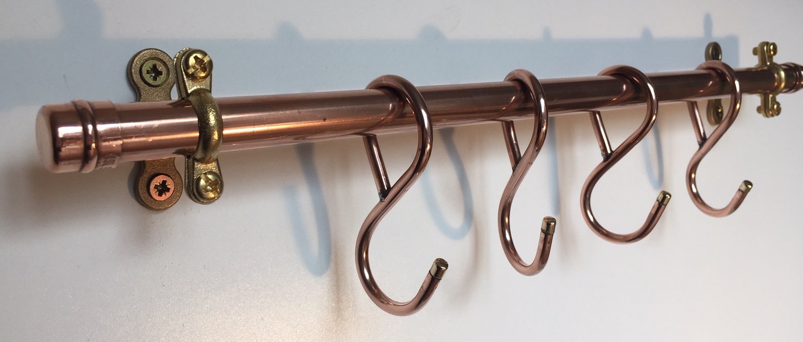 24-inch copper pan rack in customer kitchen