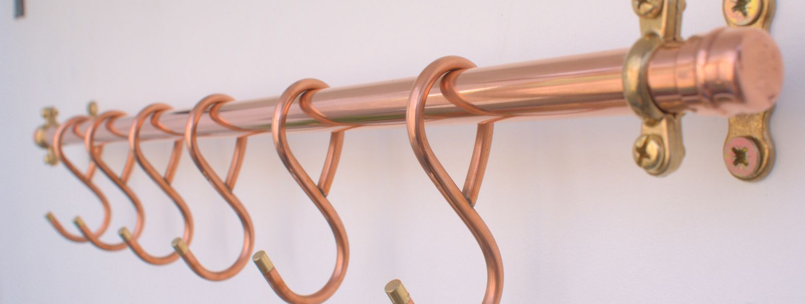 24" copper pan rack 6 hooks