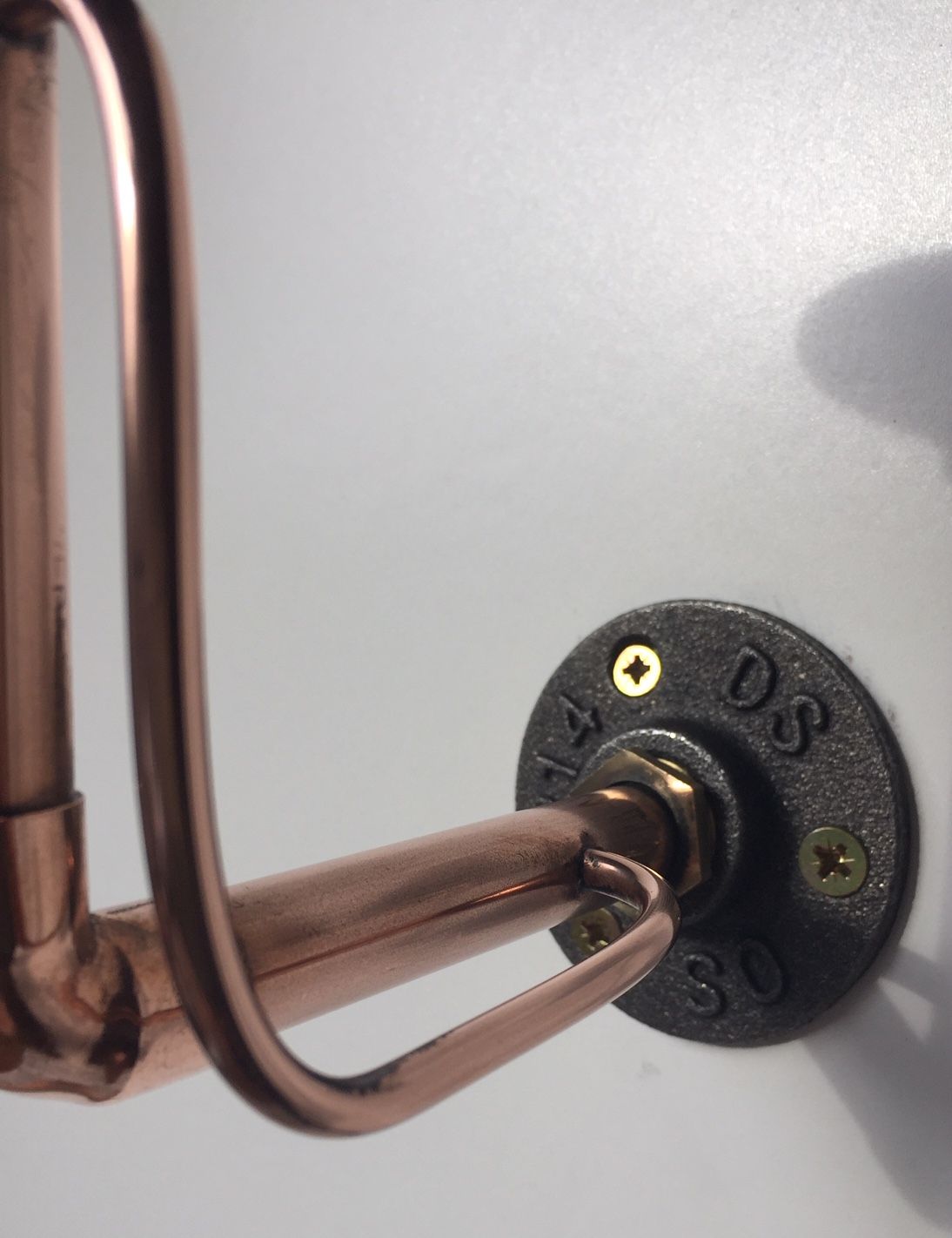 industrial copper cast iron shelf bracket 1920s style